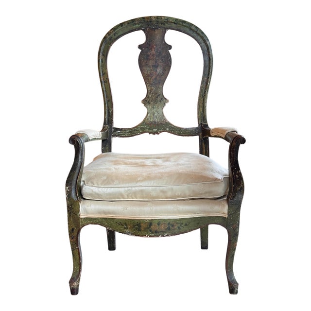 19th Century Italian Painted Armchair For Sale