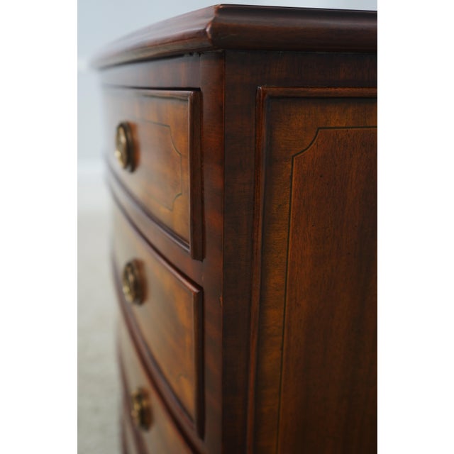 Maitland Smith Federal Style Mahogany Bowfront Chest of Drawers For Sale - Image 15 of 18