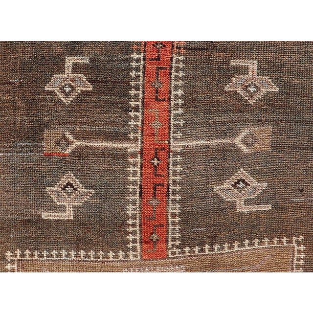 Antique Lori Gallery Runner With Geometric Tribal Medallion Design in Soft Tones For Sale In Atlanta - Image 6 of 12