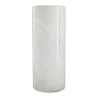 Murano Zanfirico Spiral Optic Vase, Mid 20th Century. For Sale