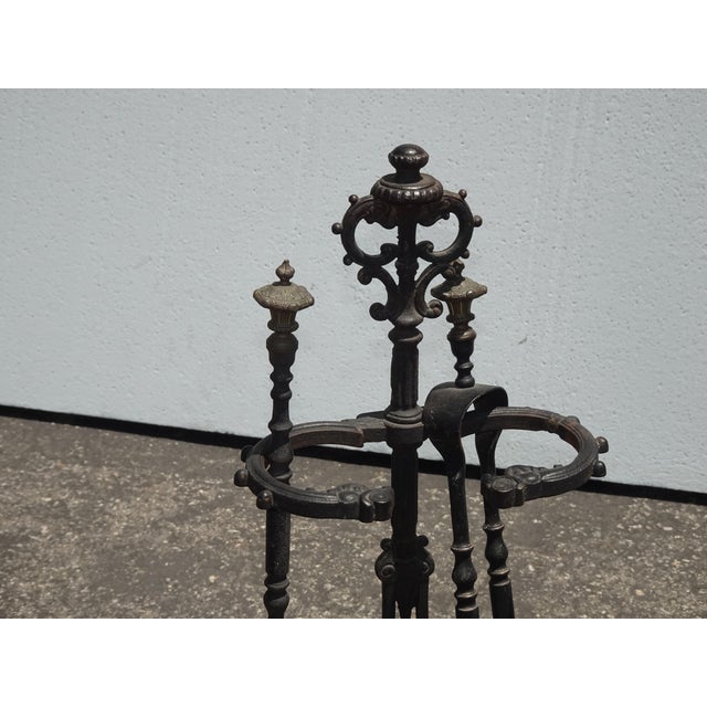 Gorgeous Fireplace Tools in Great Vintage Condition. Solid and Firm. Wear is usual for their age. Please study the photos...