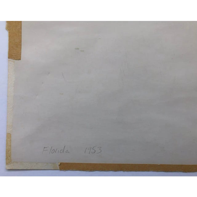 1953 Laura Bagwell Florida Coastal Watercolor Chairish