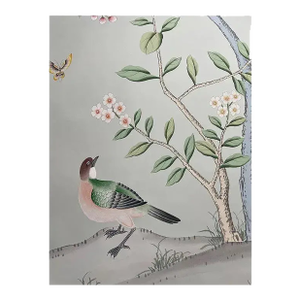 Chinoiserie Floral Panels Hand Painted Wallpapers Murals - 4 Panels