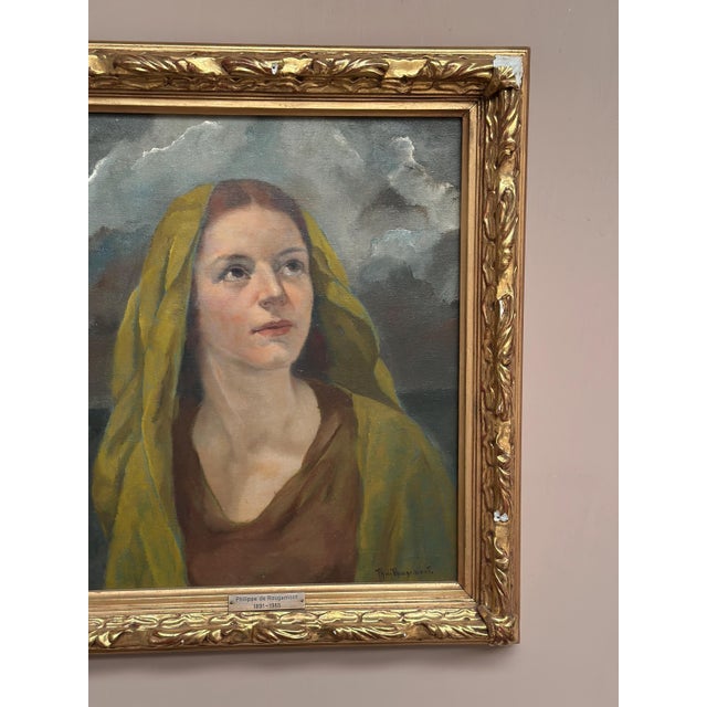 Philippe De Rougemont, Madonna, 1950s, Oil on Canvas, Framed For Sale - Image 4 of 14