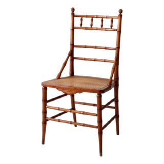 Antique Faux Bamboo Side Chair For Sale