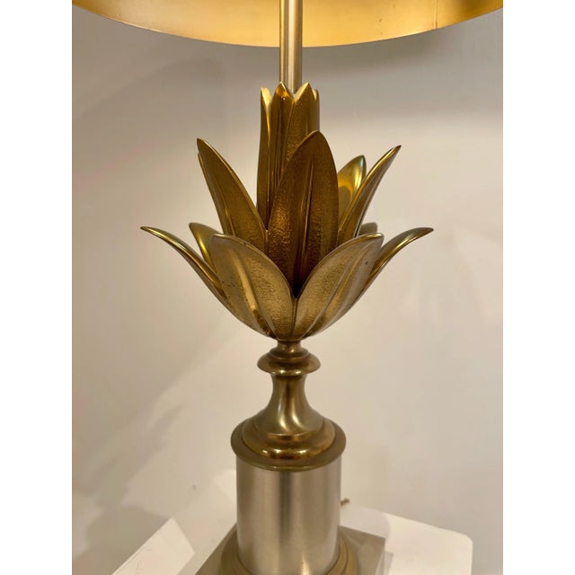 Vintage Table Lamp Model Lotus by Maison Charles For Sale - Image 3 of 10