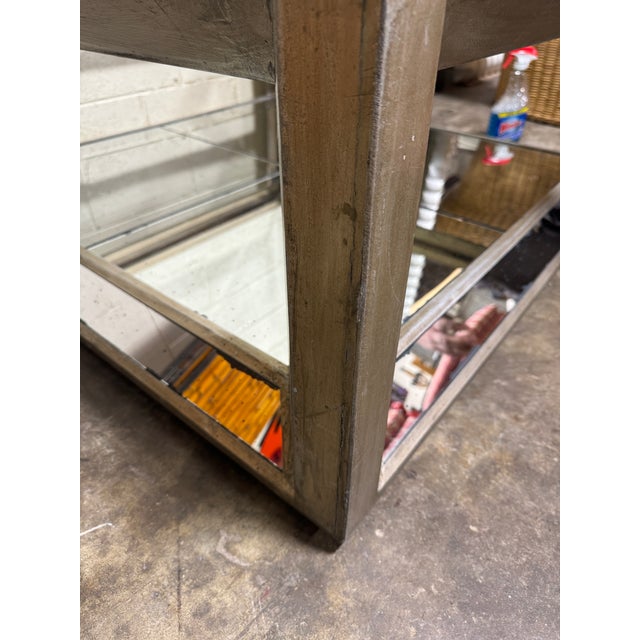 2000 - 2009 Large Silver Leafed Antique Mirrored Coffee Table For Sale - Image 5 of 7