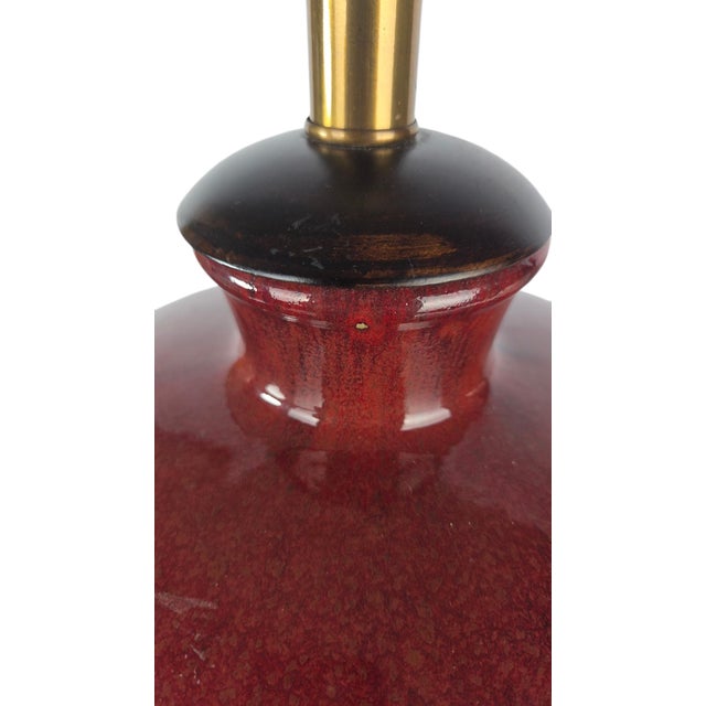 Frederick Cooper Monumental Sang De Boeuf Ceramic Table Lamp For Sale - Image 11 of 11