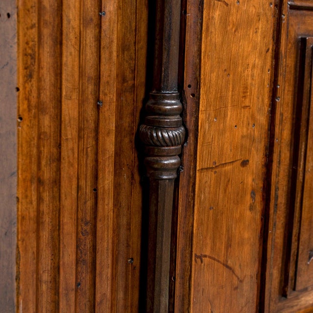 Brown Rare 18th Century French Period Louis XVI Carved Walnut Armoire From Limoges For Sale - Image 8 of 17