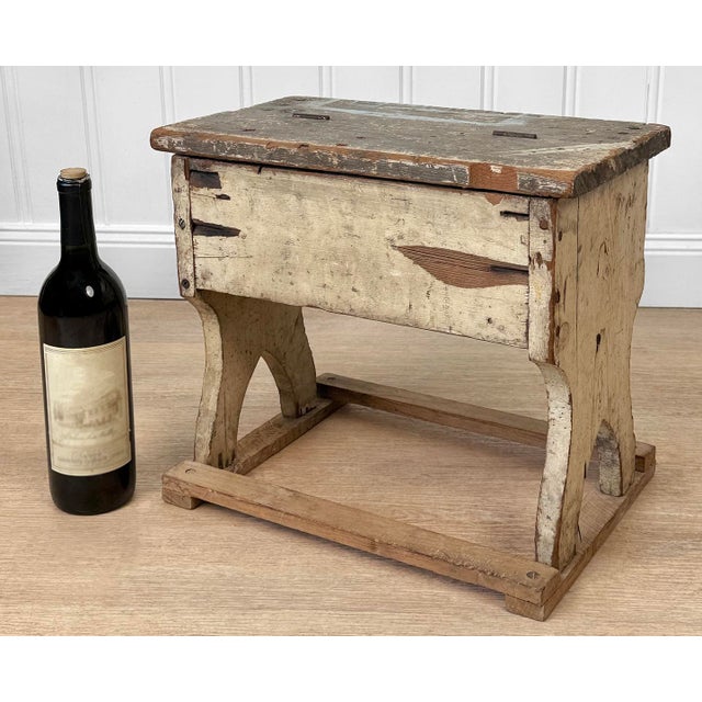 - Original Early 20th Century Primitive Milking Stool - Amazing Barn Find with Great Character Throughout - Solid Wood...