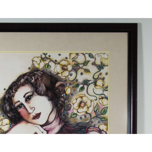 Pink Linda Carter Holman, "But it Seemed so Real" Large watercolor, 1979 For Sale - Image 8 of 10