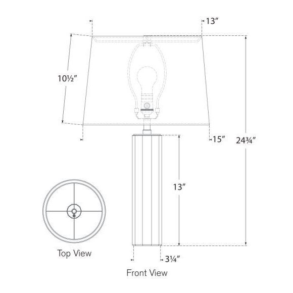 Modern Chapman & Myers for Visual Comfort Signature Fallon Medium Table Lamp in Smoked Glass with Linen Shade For Sale - Image 3 of 3
