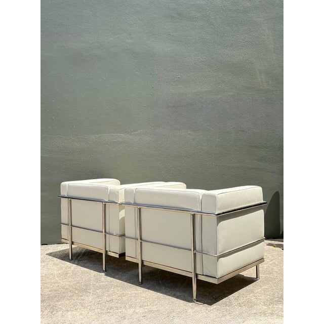 Vintage Chrome Frame Lounge Chairs After Corbusier - A Pair For Sale - Image 10 of 18