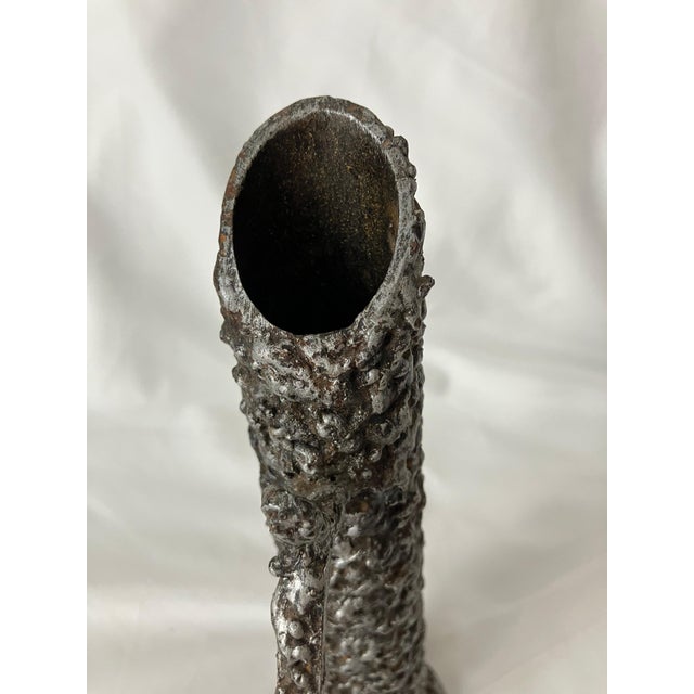Brutalist Brutalist Hand-Forged Iron Vase For Sale - Image 3 of 8