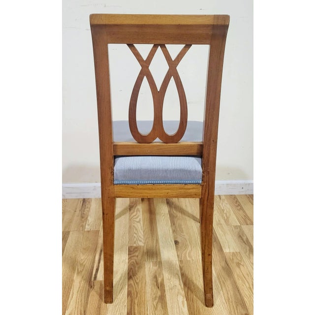 Wood Set of 6 Antique Austrian / German Carved Biedermeier Style Dining Chairs For Sale - Image 7 of 11