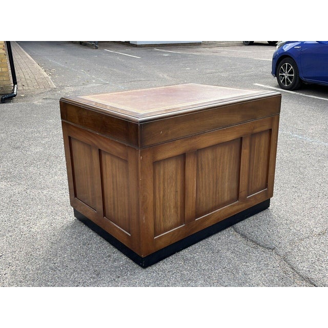 Mahogany Desk, Brass Handles, Panelled Sides & Rear. Splits into 2 for easier transportation Strong & Solid. A used item...