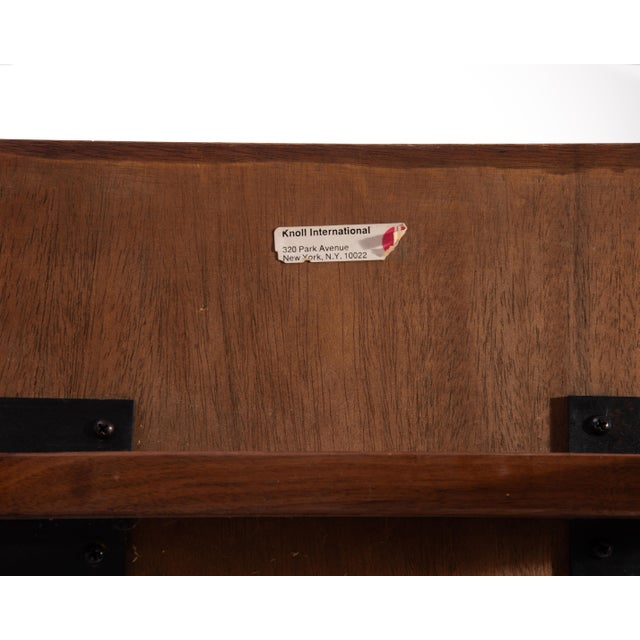 Florence Knoll International Credenza Walnut Legs Chrome Locks Leather Pulls 1960s For Sale - Image 12 of 12