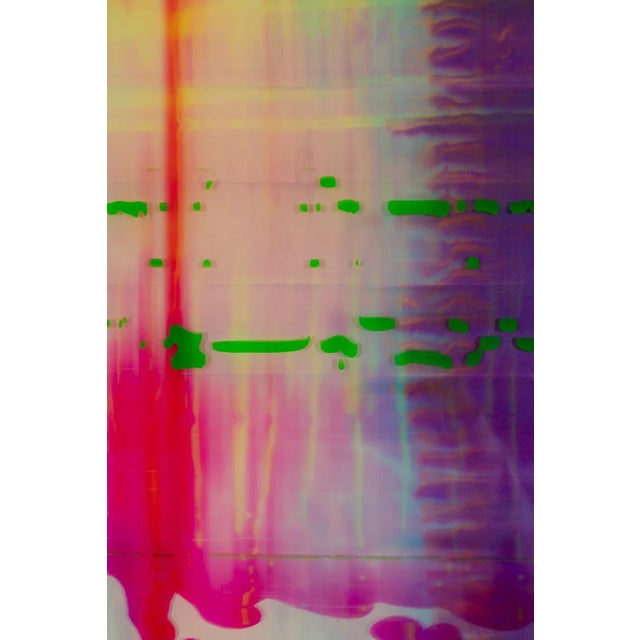 Contemporary Abstract Acrylics, Resin, Phosphorescence, on Wooden Board Paiting "Neon-I" by Danny Giesbers For Sale - Image 9 of 11