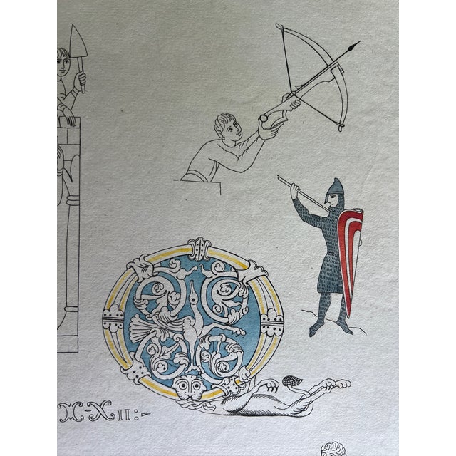 Mid 19th Century Etching Reproduction of 12th Century Costumes by Nicolas Xavier Willemin For Sale - Image 4 of 6