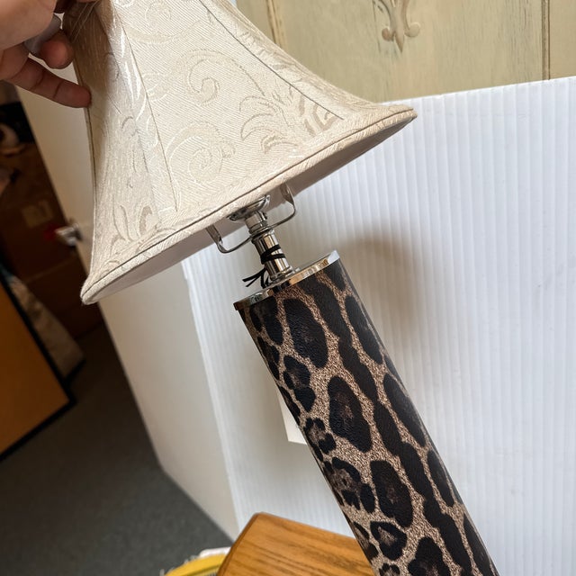 African Leopard Print Table Lamps, Pair For Sale - Image 9 of 12