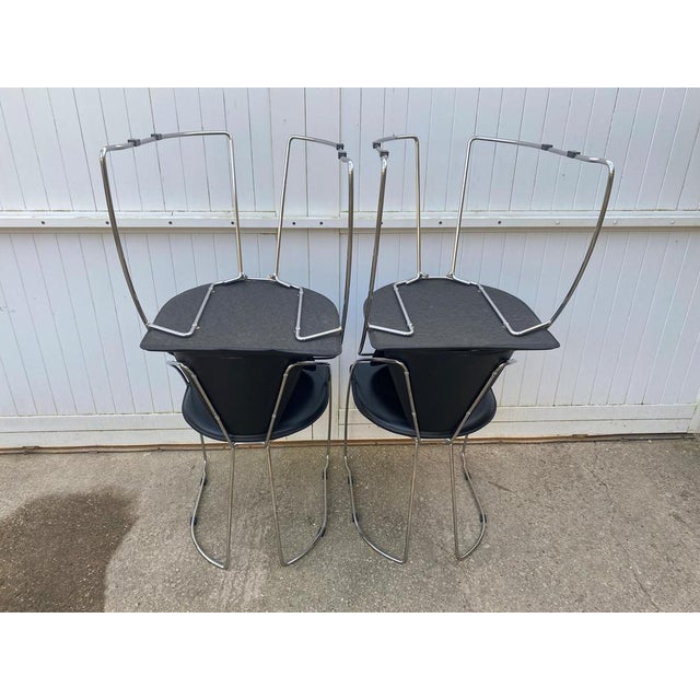 Metal Linda Chairs in Black Leather and Chrome from Arrben, 1980s, Set of 4 For Sale - Image 7 of 18