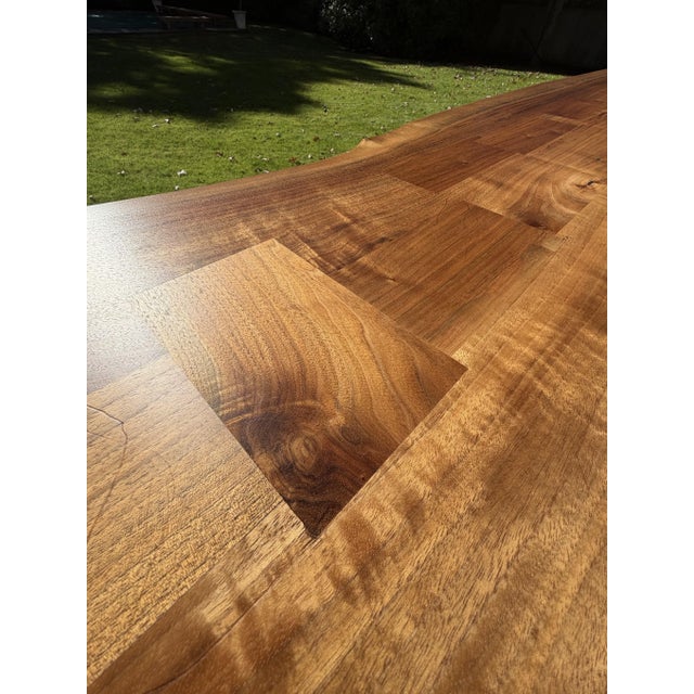 Custom Handcrafted Black Walnut Dining Table With Sculptural Pedestal Base For Sale - Image 9 of 18