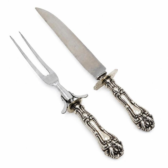 English Baroque Carving Knives in Silver from Wallace, Set of 2 For Sale - Image 3 of 9