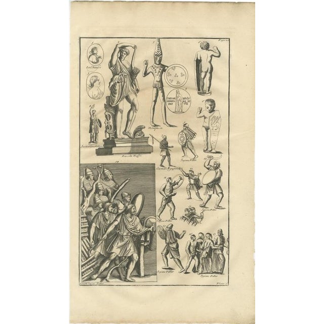 Baroque Montfaucon, Archers, Slingers and Barbarian Warriors from Trajans Column, 1722, Engraving For Sale - Image 3 of 8