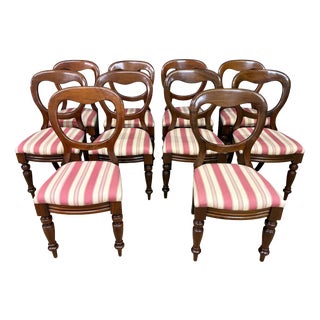 Victorian Mahogany Dining Chairs, 1880, Set of 10 For Sale