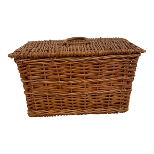 Vintage Brown Wicker Basket Truck Picnic Basket Storage