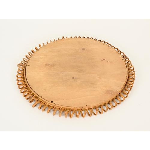Large Vintage Round Mirror in Rattan and Wicker by Franco Albini, 1960s For Sale - Image 11 of 13