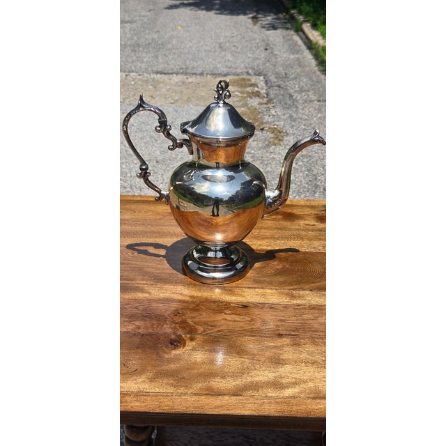 Vintage Silver Plate 3-Piece Coffee & Tea Service Set – Coffee Pot, Teapot & Covered Sugar Bowl For Sale - Image 6 of 18