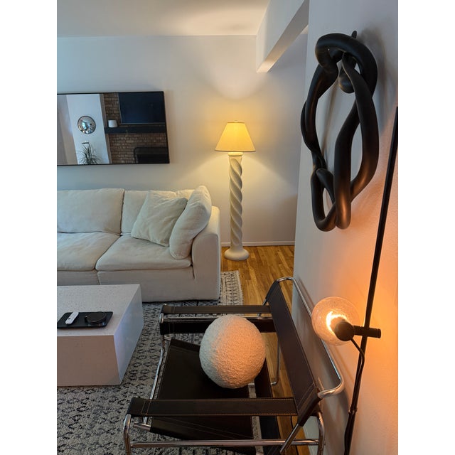 Mid-Century Modern 1980s Spiral Plaster Floor Lamp in the Style of Michael Taylor For Sale - Image 3 of 11
