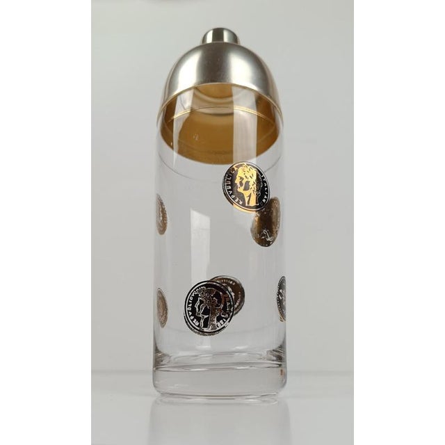 Mid-Century Italian Glass Cocktail Shaker with Coins Decor, 1950s For Sale - Image 9 of 18