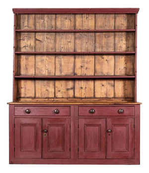 Large English Painted Pine Dresser, 1880