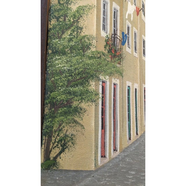 Mid 20th Century Framed Signed Painting on Canvas. Girl on Lisbon Alfama Street by Antonio M Paulino For Sale In New York - Image 6 of 15