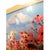 Mid-Century Modern 1970s MCM 3D Foil Art Deco Diorama Scene Mt Fuji Pink Cosmos Flower Concave Blue Frame For Sale - Image 3 of 17