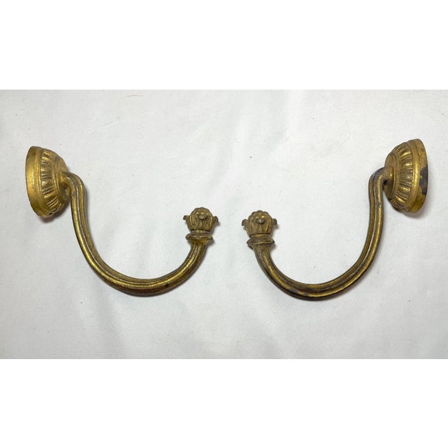 Up for sale is a wonderful pair of antique 19th century Victorian wall mount hooks. They can also be used as curtain rods...