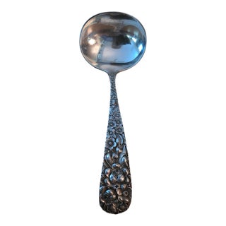 Early 20th Century Stieff Rose Ladle, Sterling Repousse For Sale
