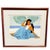 Pair of vintage framed prints titled "Wahine" & "Lei Wahine" Lithograph Prints depicting Hawaiian women in colorful...