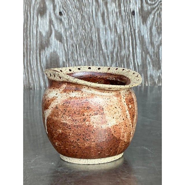 Vintage Boho Original Studio Pottery Bowl For Sale - Image 4 of 5