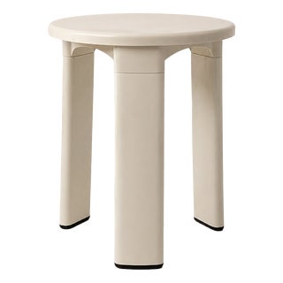Vintage White Designer Stool, 1970s For Sale