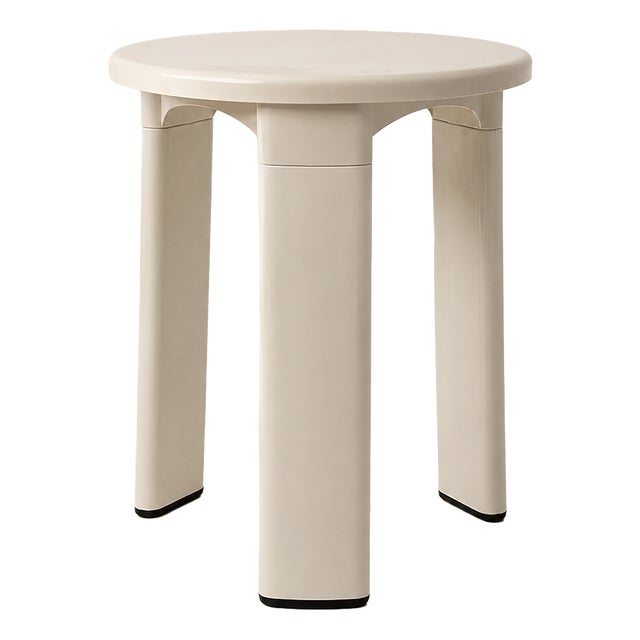 Vintage White Designer Stool, 1970s For Sale
