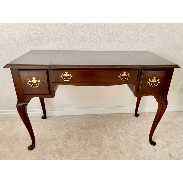 Vintage Drexel Cherry Collection Vanity Dressing Table With Mirror Excellent Condition For Sale - Image 11 of 11