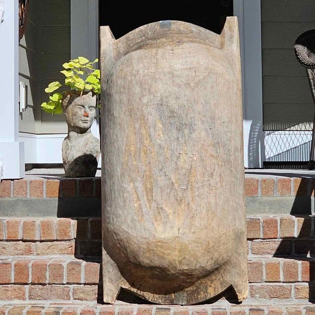 Farmhouse 52-Inch Antique European / Hungarian Wooden Dough Bowl | Primitive Trencher Trough For Sale - Image 3 of 5