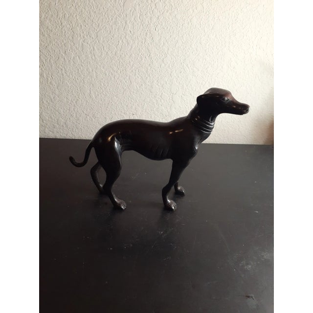1980s Solid Bronze Greyhound Doggie Figurine For Sale In Dallas - Image 6 of 7