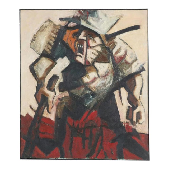 1960s James Bruch Abstract Expressionist Painting, Framed For Sale