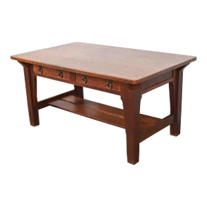 Stickley Brothers Antique Mission Oak Arts & Crafts Desk or Library Table, Circa 1900