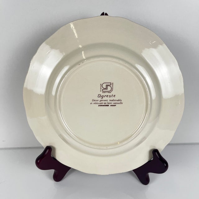 20th Century Agreste Dessert Plates from Sarreguemines, 1970s, Set of 6 For Sale - Image 3 of 9