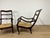 Italian Wooden and Straw Armchairs with Swan Inlays, 1940s, Set of 2 For Sale - Image 6 of 9